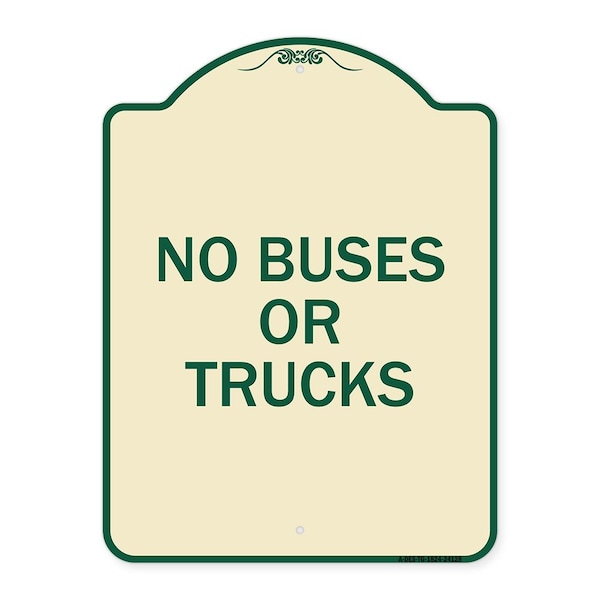 Driveway No Buses or Trucks Heavy-Gauge Aluminum Architectural Sign, 24" x 18", TG-1824-24128